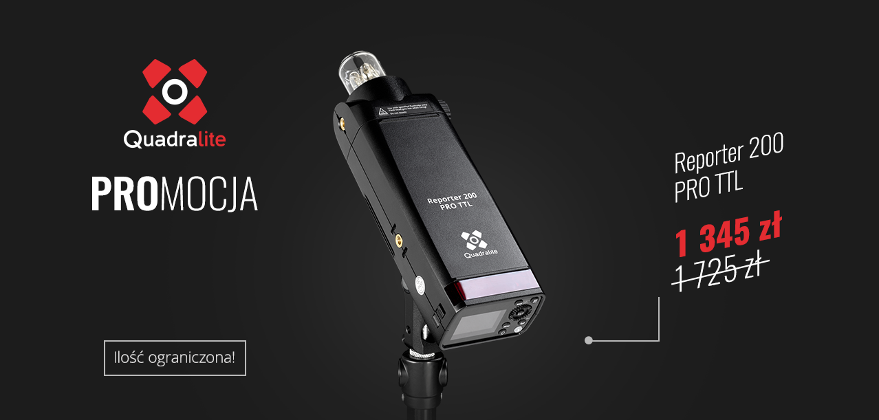 Quadralite Reporter 200 Pro TTL taniej o 380zł!